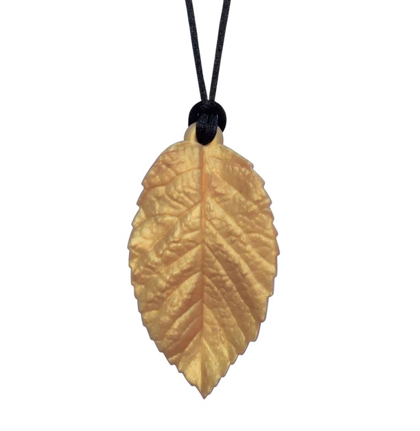 Leaf Pendant - Sensory Chew Necklace for Girls by Munchables Munchables sensory chew necklaces