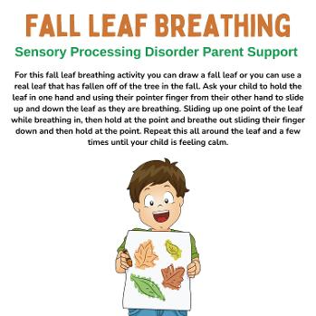 child holding a paper with different leaves on it fall leaf breathing mindful activities for children