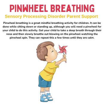 a toddler child blowing on pinwheel for pinwheel breathing mindful activities for children