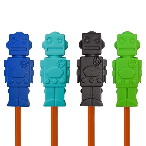 Munchables Chew Blockz Pencil Toppers robot pencil chewelry 