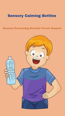 child with sensory processing disorder holding a sensory bottle Sensory Calming Bottles  