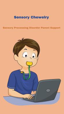 child who has sensory processing disorder chewing on chewelry Sensory Autism Chewable Chew Toys and Tools 