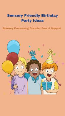 children with sensory processing disorder holding balloons and gifts having a birthday celebration Sensory Friendly Birthday Party Ideas 