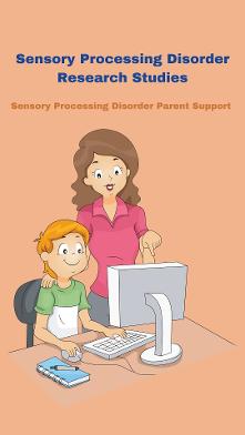 mother and son looking at computer at sensory processing disorder study Sensory Processing Disorder Research Studies 