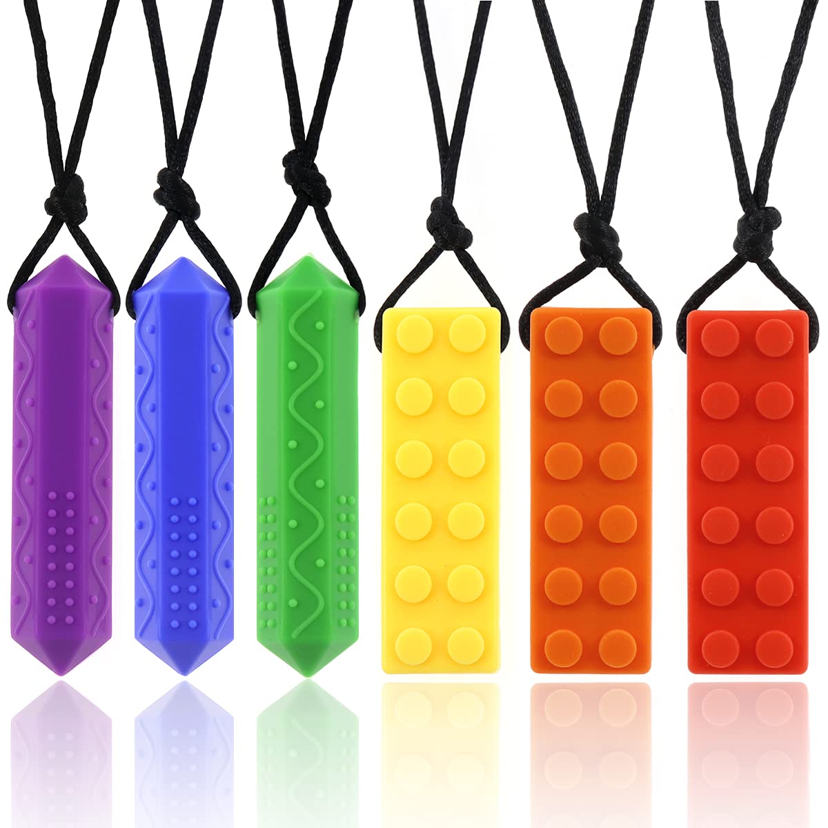 rainbow Sensory Chew Necklace Diamond Chew Necklaces for Sensory Kids