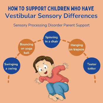 child jumping with sensory processing disorder doing Sensory Diet Vestibular Activities