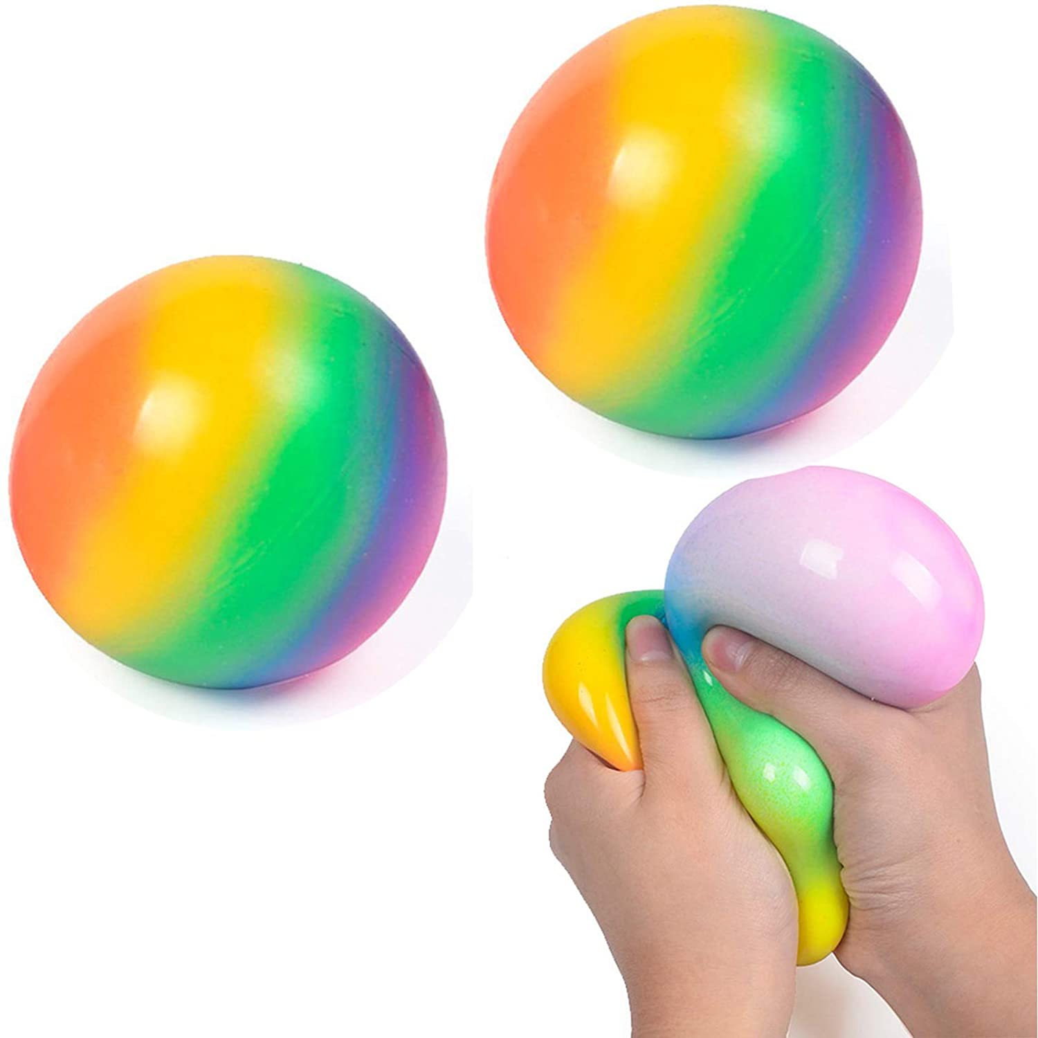 Flashing Stretchy Arm Bouncy Ball Face Flexible Arms Toy Gift Novelty Childs 