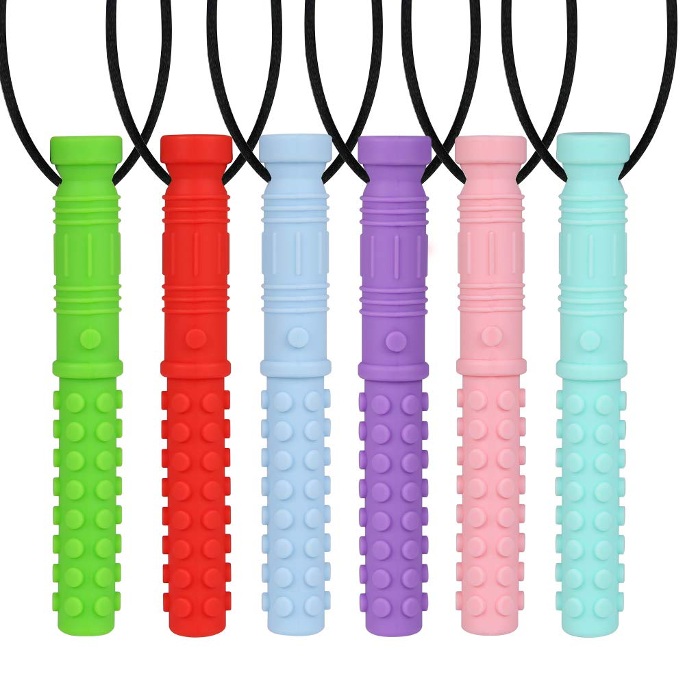 Sensory Chew Necklaces 3 Pack Seeway Rainbow Teething Chew Toys for Autistic 
