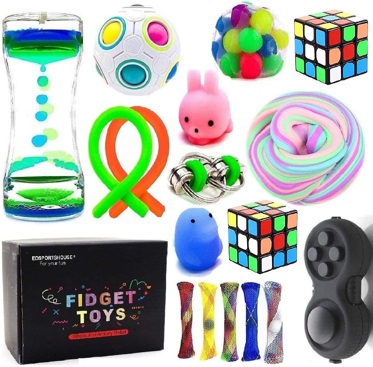 A Pop It Toddler Fidget Toy Push Pop Bubble Fidget Sensory Toy Autism Stress Relief Irritability Anti-Anxiety Reliever Special Needs Supplies for Women Kids Teens Old Young Adult 