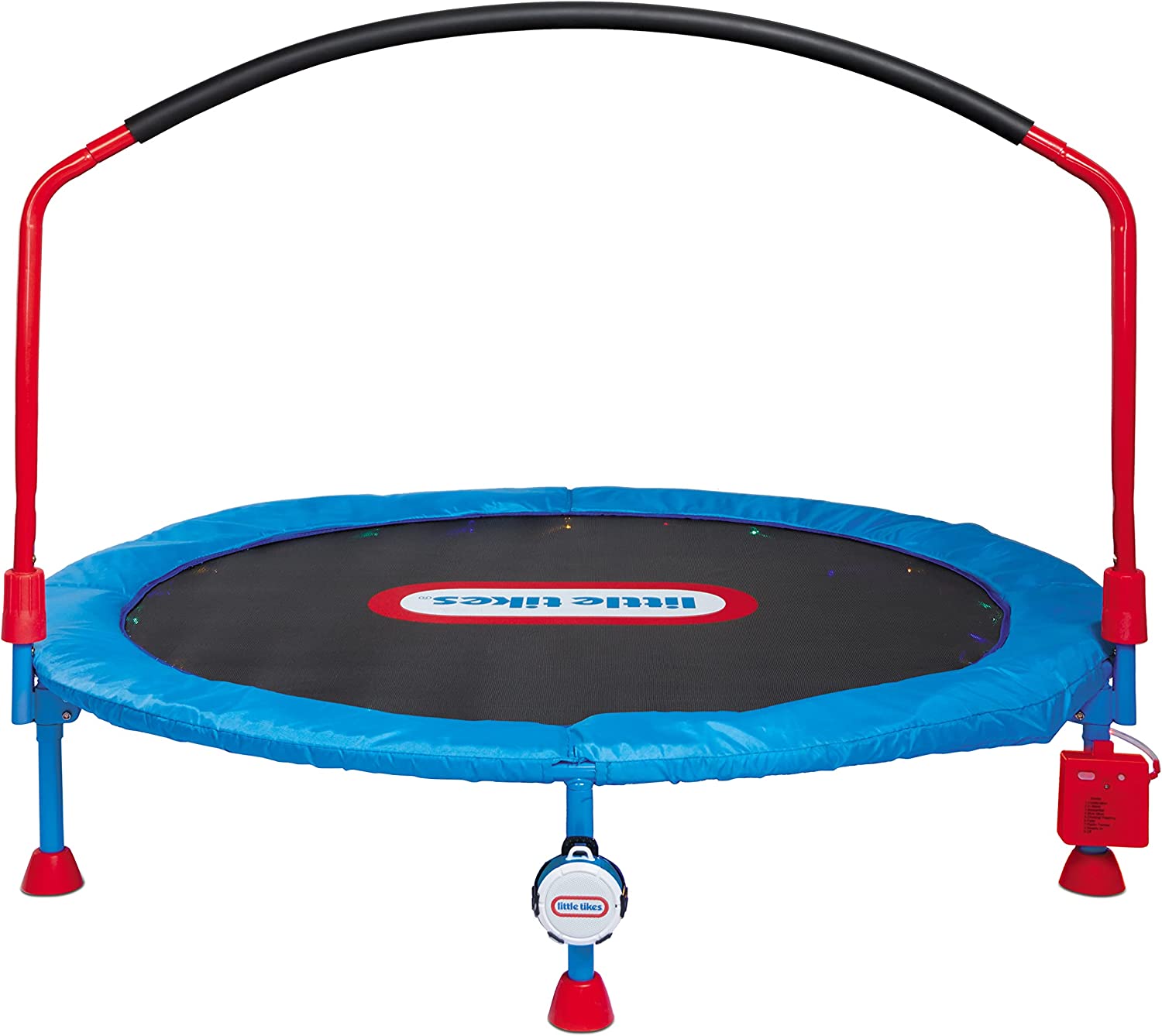 Giantex Mini Trampoline, 2 Persons Foldable Fitness Trampoline w/ 5 Levels  Height Adjustable Handle, Max Load 330LBS, Indoor Oval Rebounder Exercise