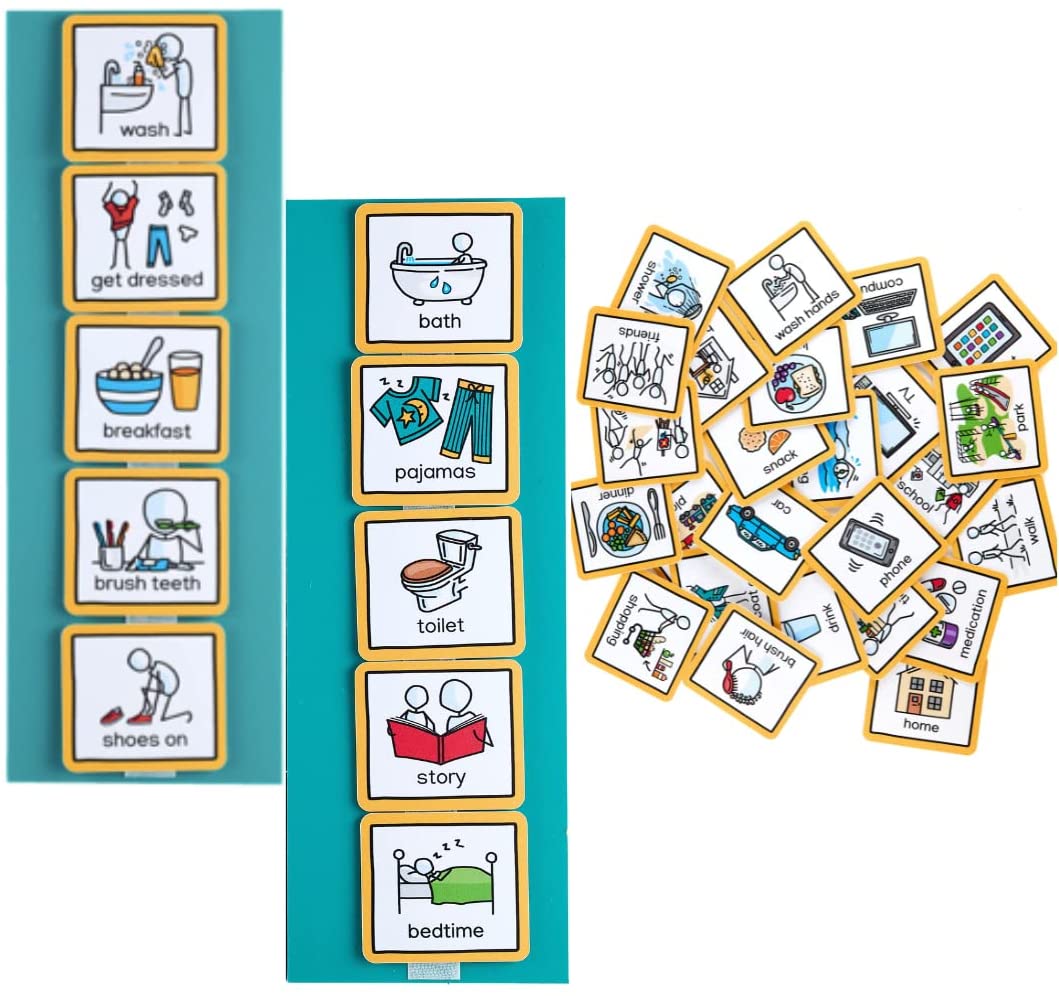 Autism ADHD First Then Schedule Boards set of 3 ABA for Communication Cards pec 