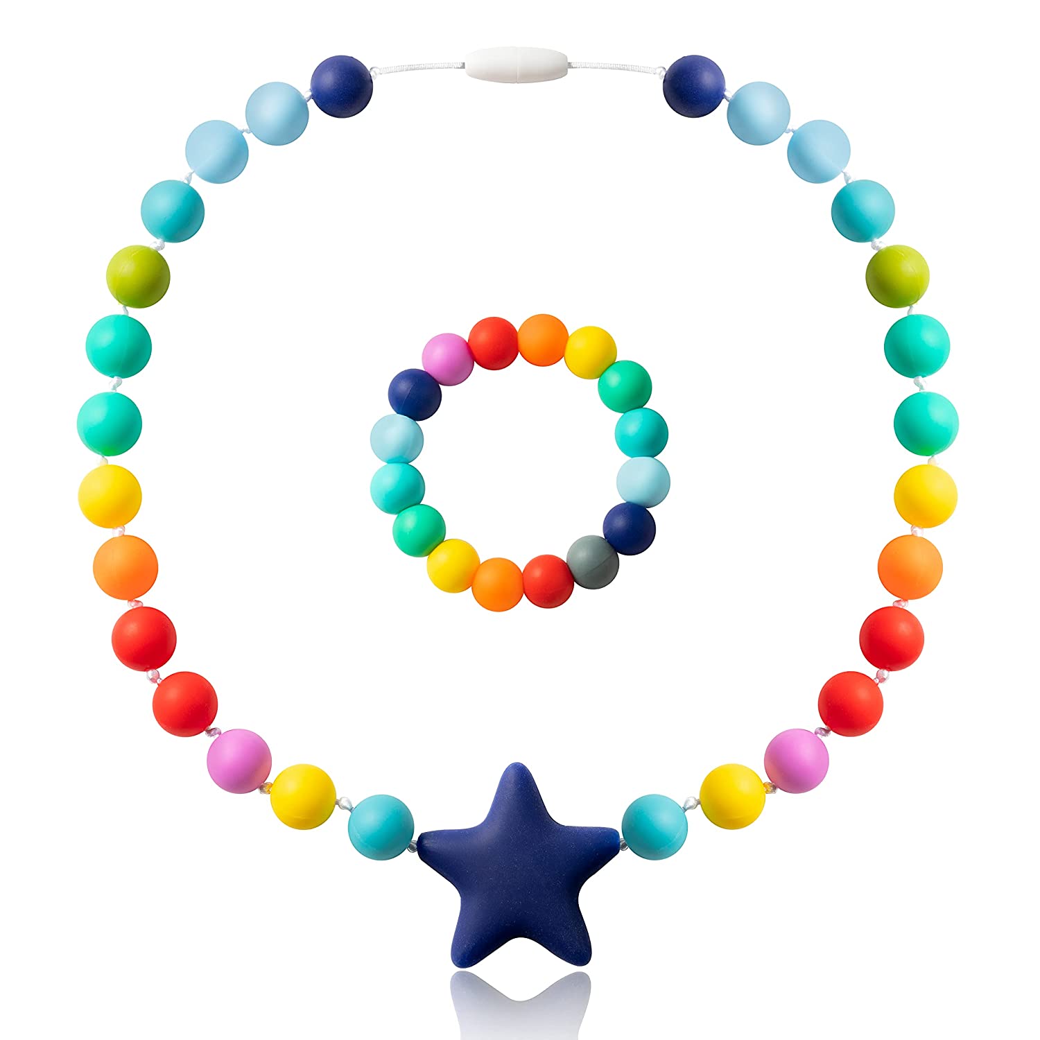 Sensory Chew Chewelry Chewy Necklace Pendant Autism ASD Teething Toys Kids Baby