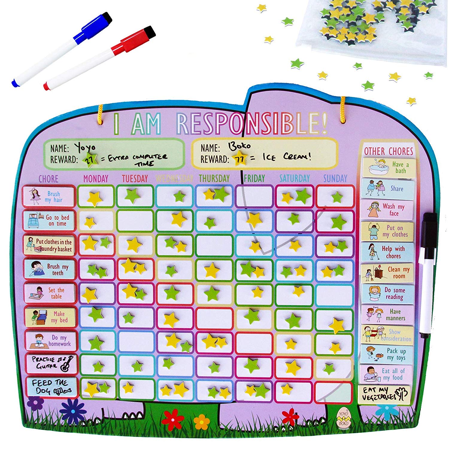 Star Boy Kid Chores Puzzles Printable Card Kids Reward Steps Sticker Chart Behavior Training Tasks Digital Download K02 Responsibility