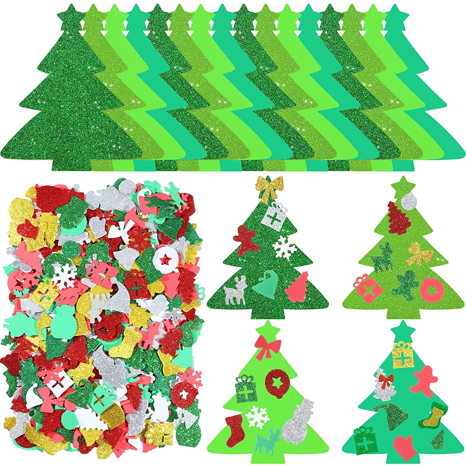 100x Assorted Wooden Cutout Shapes Craft Christmas Decor Party Embellishments 