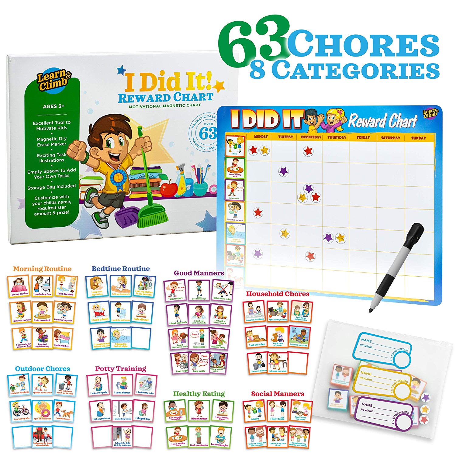 Family Jobs and tasks Details about   Chore Chart magnet reward pocket money chart for kids 