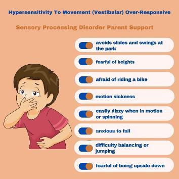 Sensory Processing Disorder Symptoms Checklist    Hypersensitivity To Movement (Vestibular) Over-Responsive 