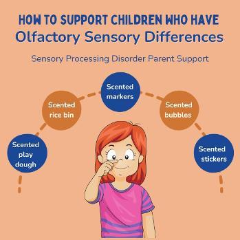 child with sensory processing disorder doing olfactory activities 