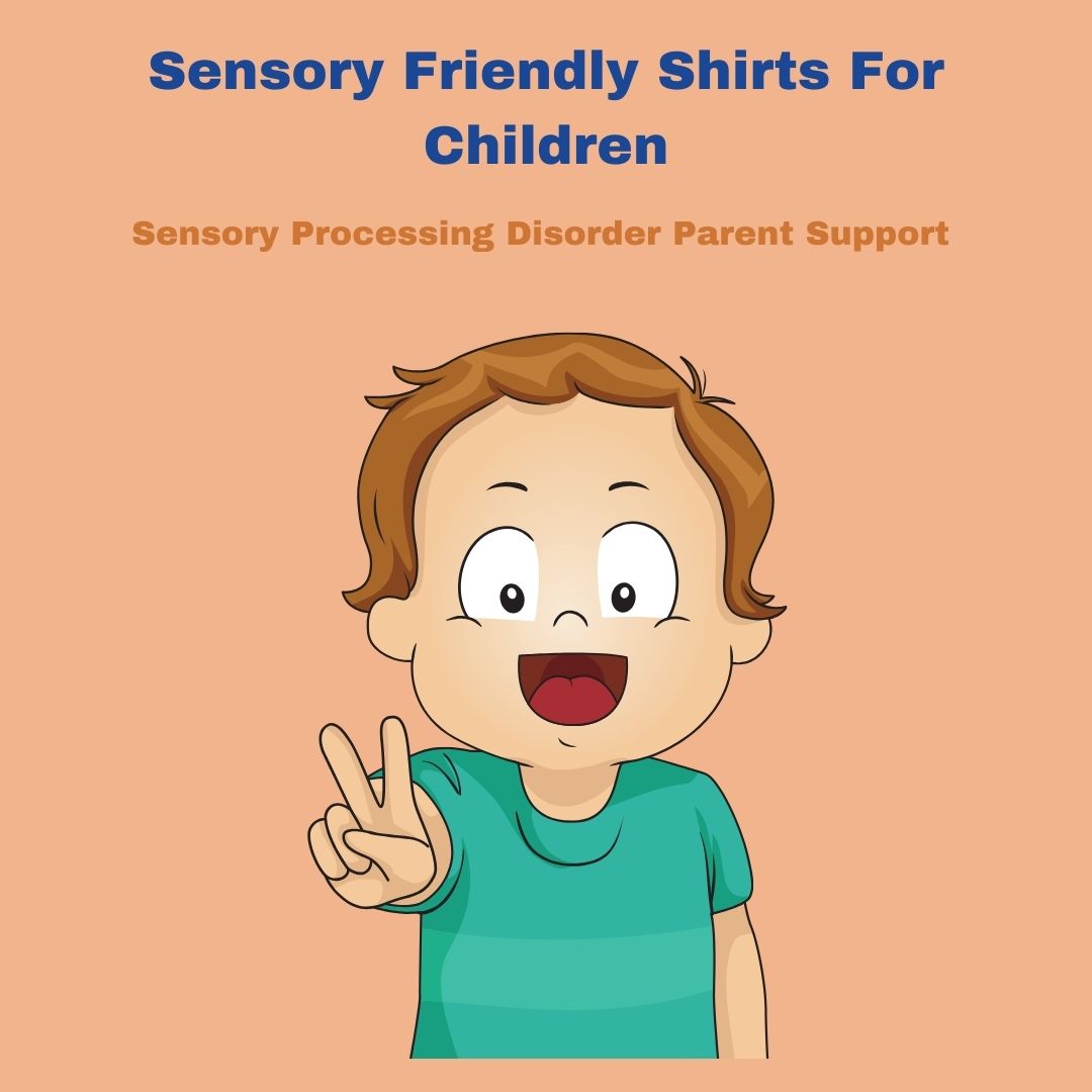 Sensory Friendly Shirts For Children  boy wearing sensory friendly shirt saying peace