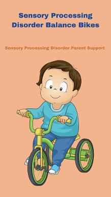 child riding on a balance bike who has sensory processing disorder 