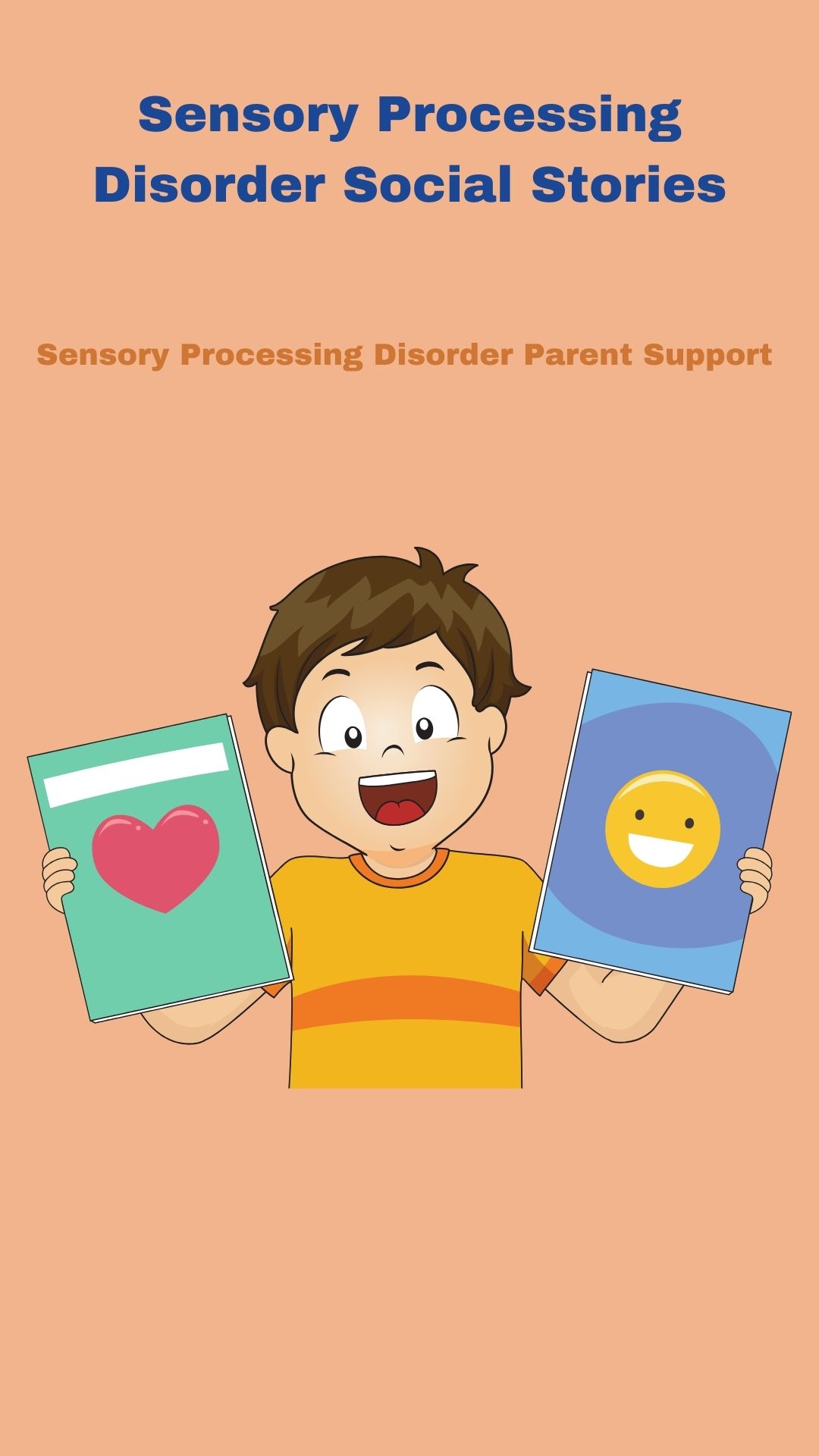 sensory processing disorder social stories little boy holding two social story books