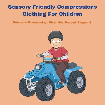 boy with sensory processing disorder wearing sensory compression shirt on a four wheeler 