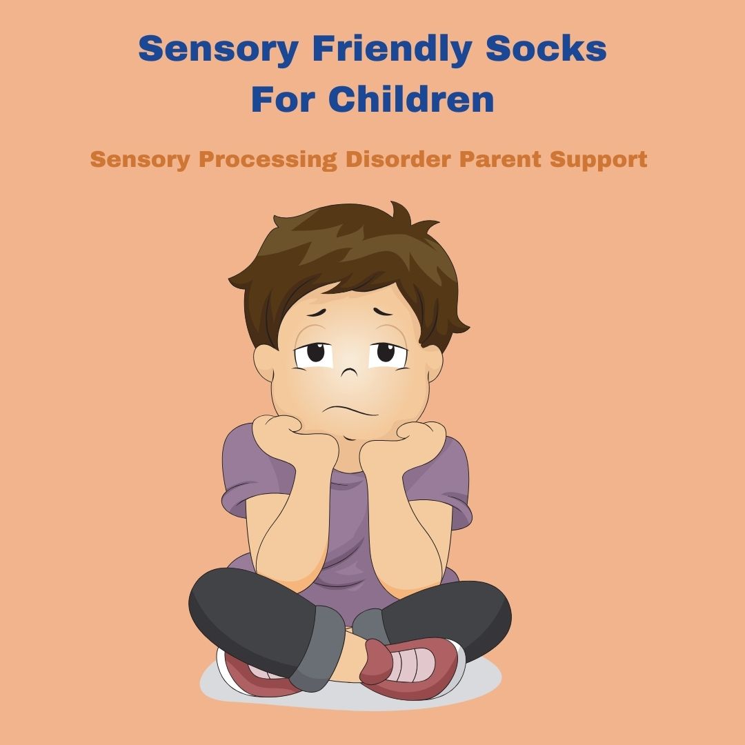 boy with sensory processing disorder wearing sensory friendly socks for children 