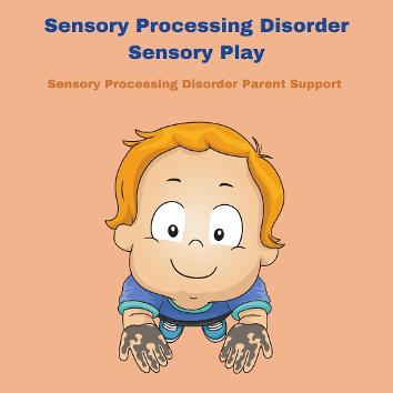 a young child with sensory processing disorder with messy dirty hands from sensory play 