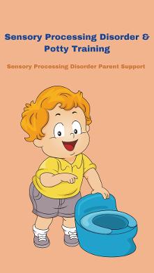 little toddler with sensory processing disorder potty training standing by his potty Sensory Processing Disorder & Potty Training   