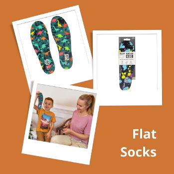 three photos of flat socks sensory friendly sock options 