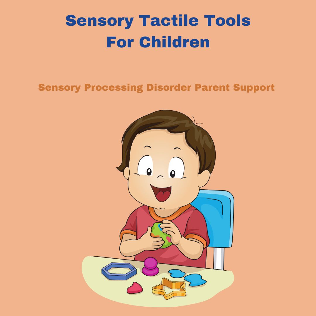 child in high chair playing with sensory play dough Sensory Tactile Tools For Children 