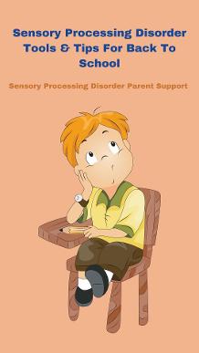 child with sensory processing disorder sitting in their desk at school Over 100 Sensory Processing Disorder Tools & Tips For Back To School