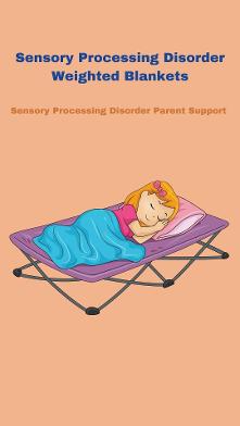 little child with sensory processing disorder laying down on a bed with weighted blanket Sensory Processing Disorder Weighted Blankets 