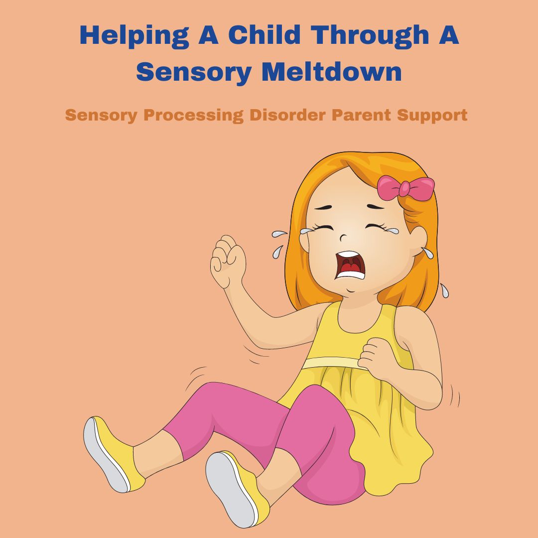 child having a sensory meltdown and it says helping a child through a sensory meltdown