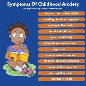 child sitting reading says symptoms of childhood anxiety sensory processing disorder parent support 