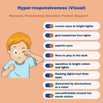 Hyper-responsiveness (Visual) Sensory Processing Disorder Symptoms Checklist   