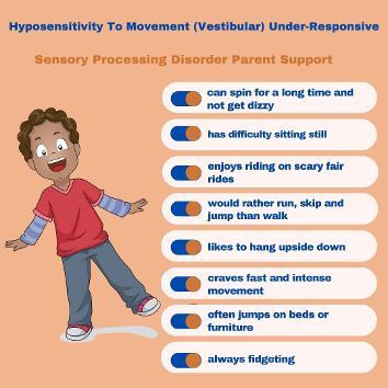 Hyposensitivity To Movement (Vestibular) Under-Responsive Sensory Processing Disorder Symptoms Checklist   