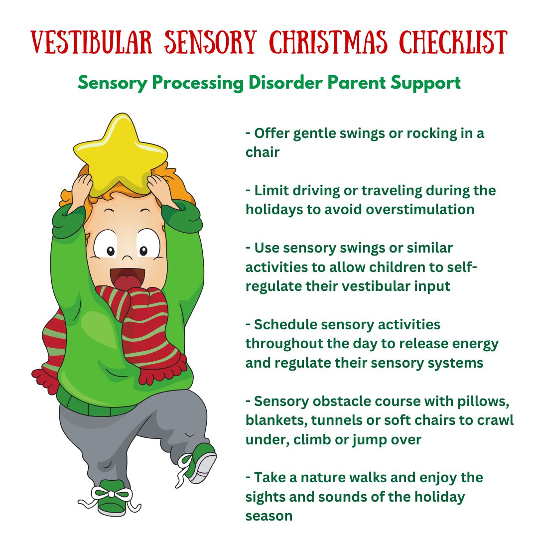 Vestibular Sensory Christmas Checklist Sensory Processing Disorder Parent Support