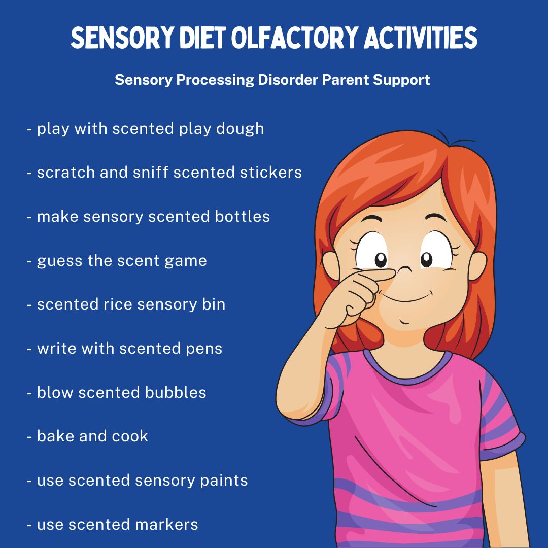 child with sensory processing disorder doing olfactory activities