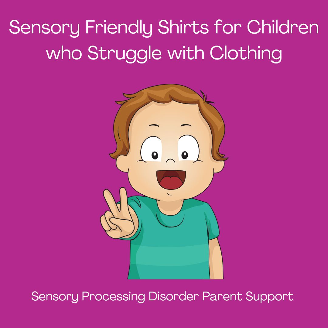 boy saying peace sensory friendly shirts for children