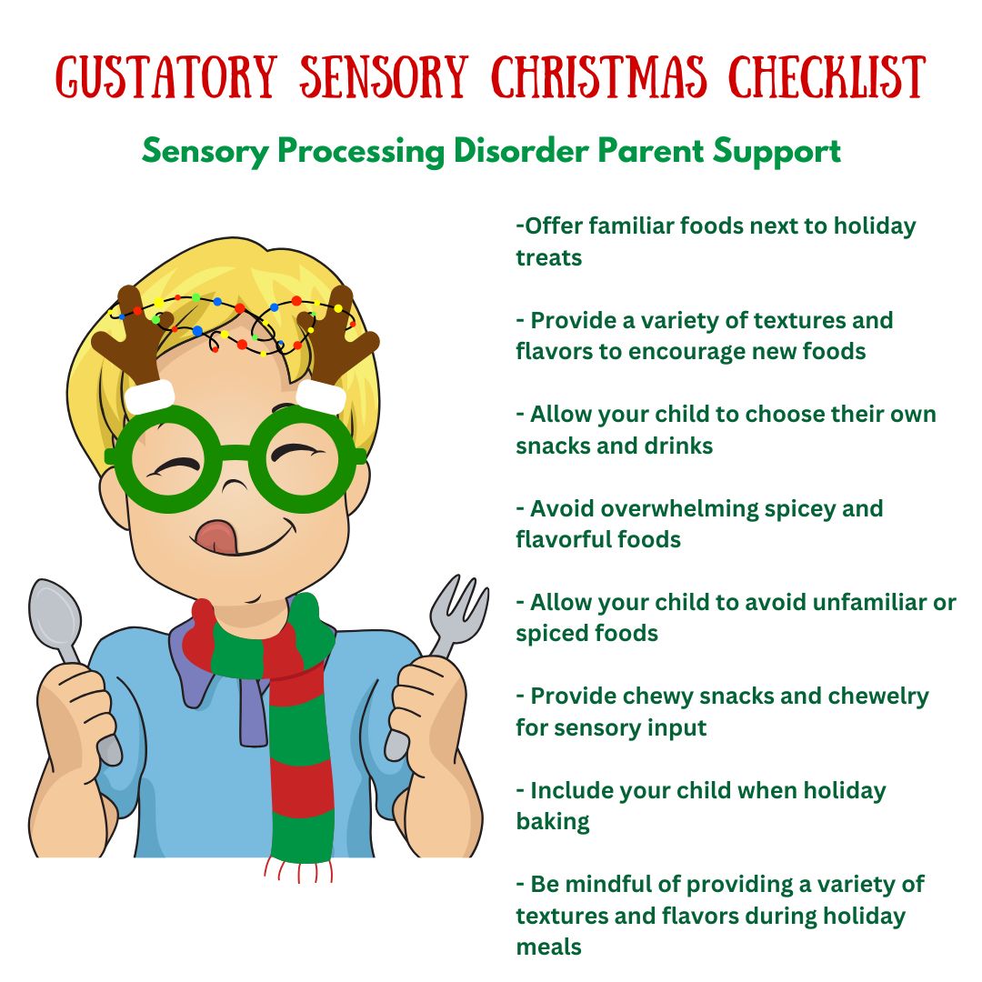 Gustatory Sensory Christmas Checklist Sensory Processing Disorder Parent Support