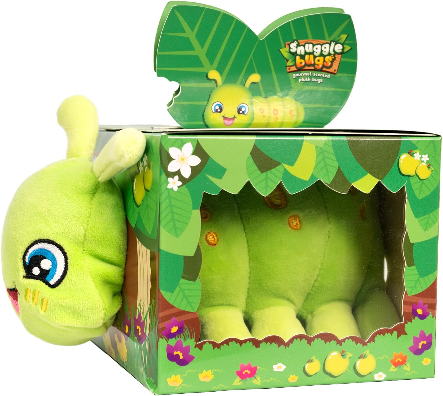 Scentco Snuggle Bugs (Caterpillar)- Green Apple Scented Aromatherapy Plush Toy - Gifts for Kids, Gift Guide