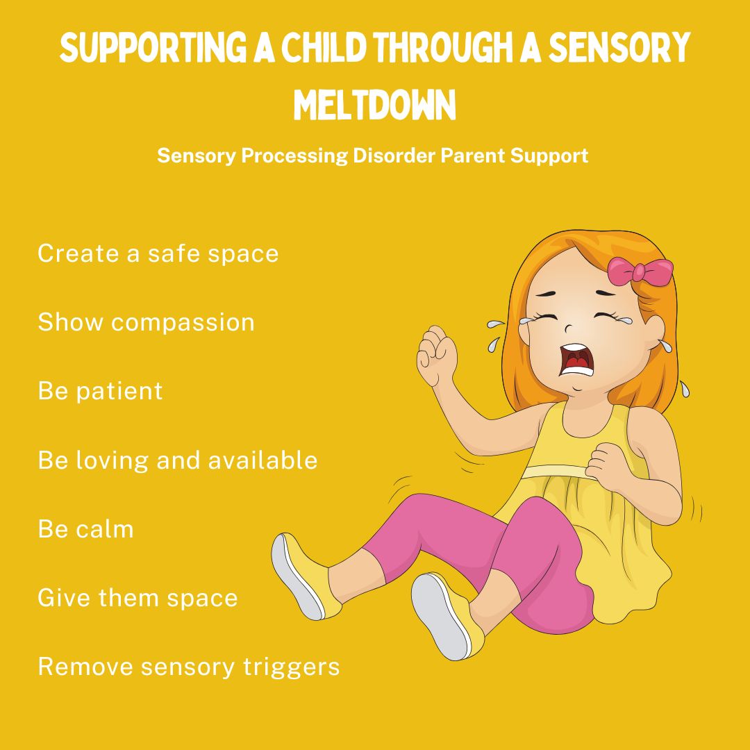 child with sensory processing disorder having a sensory meltdown supporting a child through a sensory meltdown