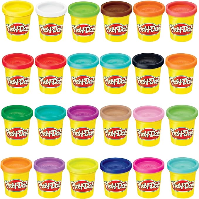 Play-Doh Modeling Compound 24-Pack Case of Colors, Non-Toxic, 3 Oz Cans of Assort. Colors, Non Candy Halloween Handout Toys & Party Favors, Preschool Toys, Ages 2+