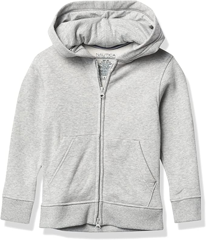 Nautica Boys' Sensory-Friendly Soft Full-Zip Hoodie Sweatshirt
