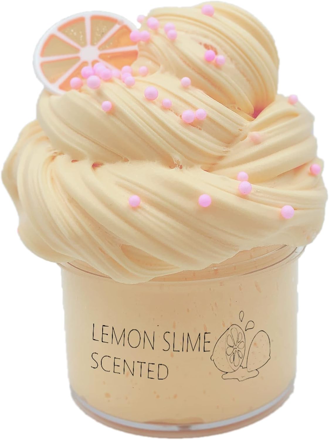 Fluffy Butter Slime, Scented Stretchy Lemon Slime, Super Soft and Non-Sticky