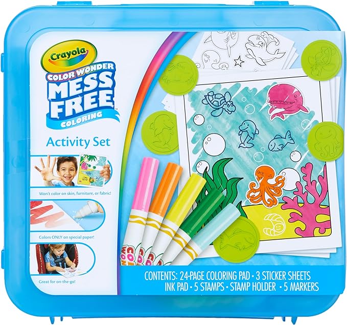 Crayola Color Wonder Mess Free Coloring Activity Set (30+ Pcs), With Markers, Stamps, and Stickers, Gift for Toddlers