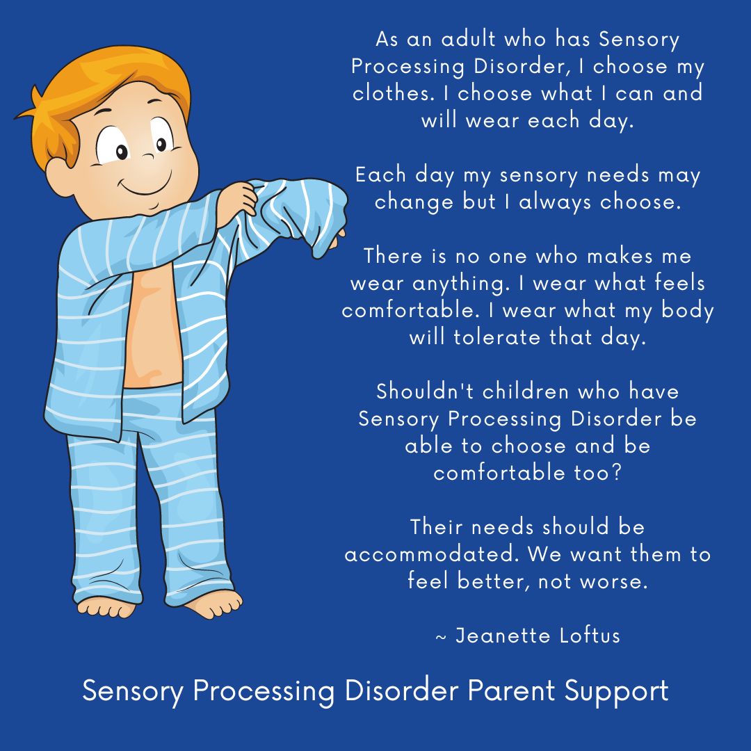 little boy with sensory processing disorder putting on sensory friendly clothing