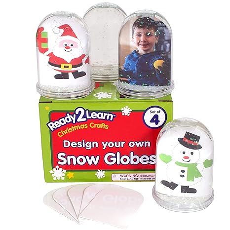 Christmas Crafts - Design Your Own Snow Globes - Set of 4 - Christmas Snow Globes for Kids