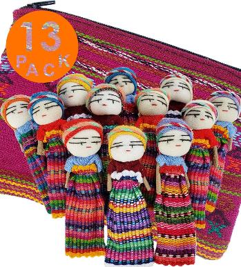 Worry Dolls  + 1 Free Guatemala Fabric Bag - Handmade Worry Doll for Our Guatemala Worry Dolls Set
