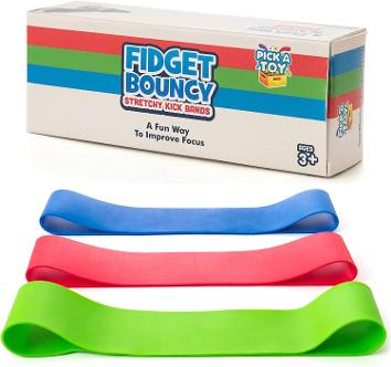 Stretchy Resistance Fidget Bands Toy for Kids 3 Pack Bounce, Kick & Stretch Your Feet